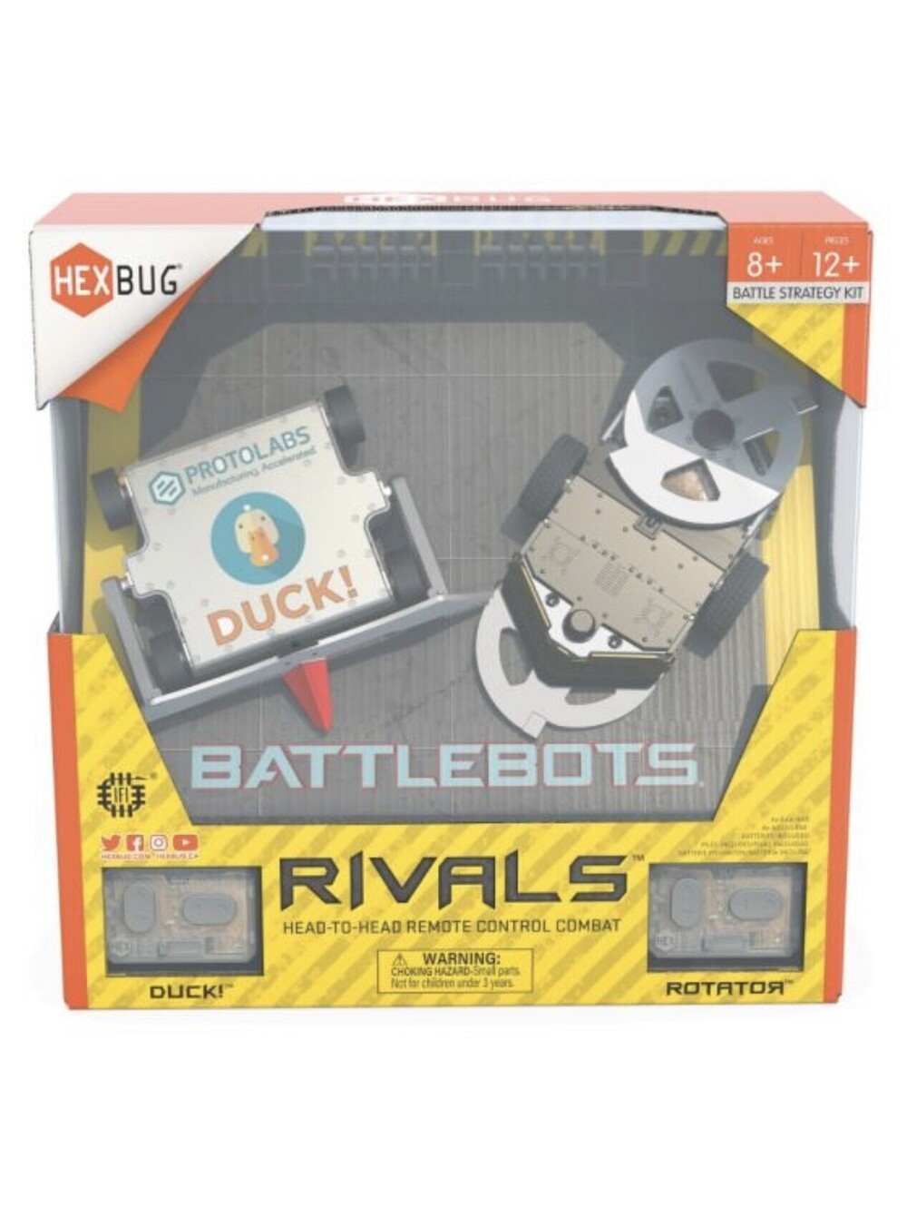 HEXBUG BattleBots Rivals 5.0 Duck vs Rotator Remote Control Combat Set New